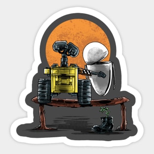 Robots Gazing at the Moon Sticker